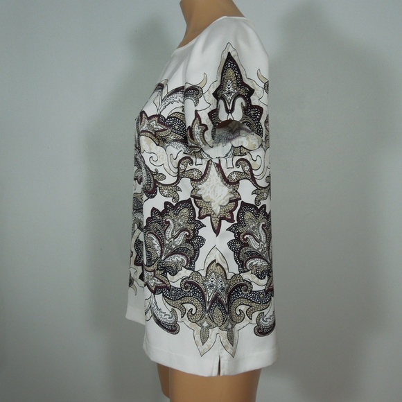 White House Black Market Patterned Top - Picture 2 of 5